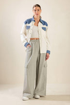 KEEP IT GOING WOVEN AND DENIM SHIRT Flying Tomato