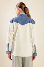 KEEP IT GOING WOVEN AND DENIM SHIRT Flying Tomato