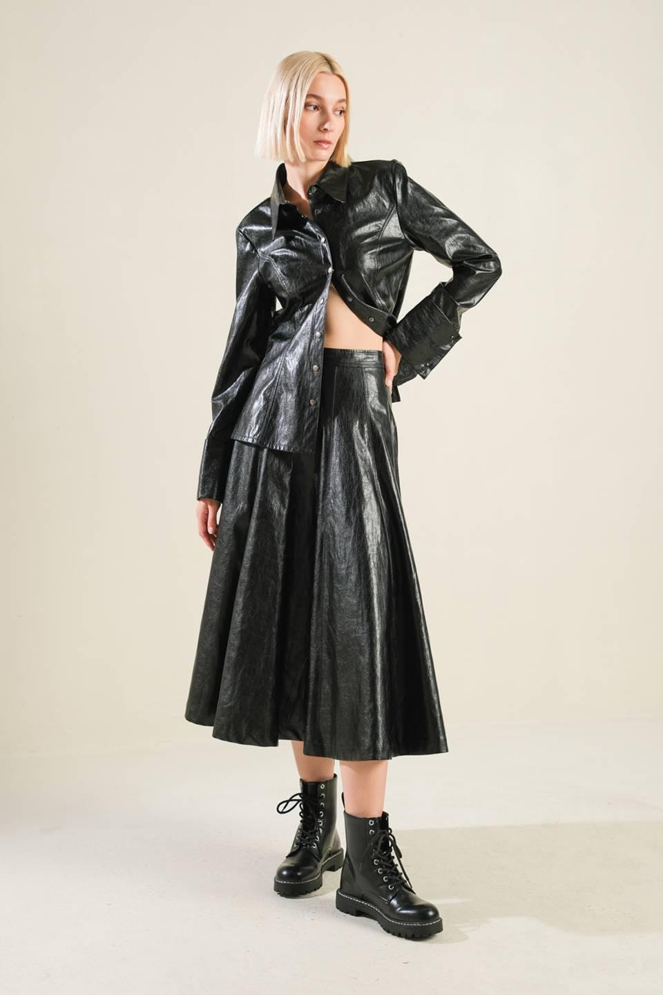 MY HEART TO YOU FAUX LEATHER TOP Flying Tomato