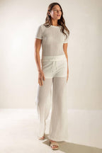 PRESENCE OF LOVE SEMI SHEER KNIT TOP Flying Tomato