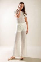 PRESENCE OF LOVE SEMI SHEER KNIT TOP Flying Tomato