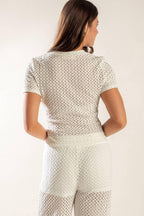 PRESENCE OF LOVE SEMI SHEER KNIT TOP Flying Tomato