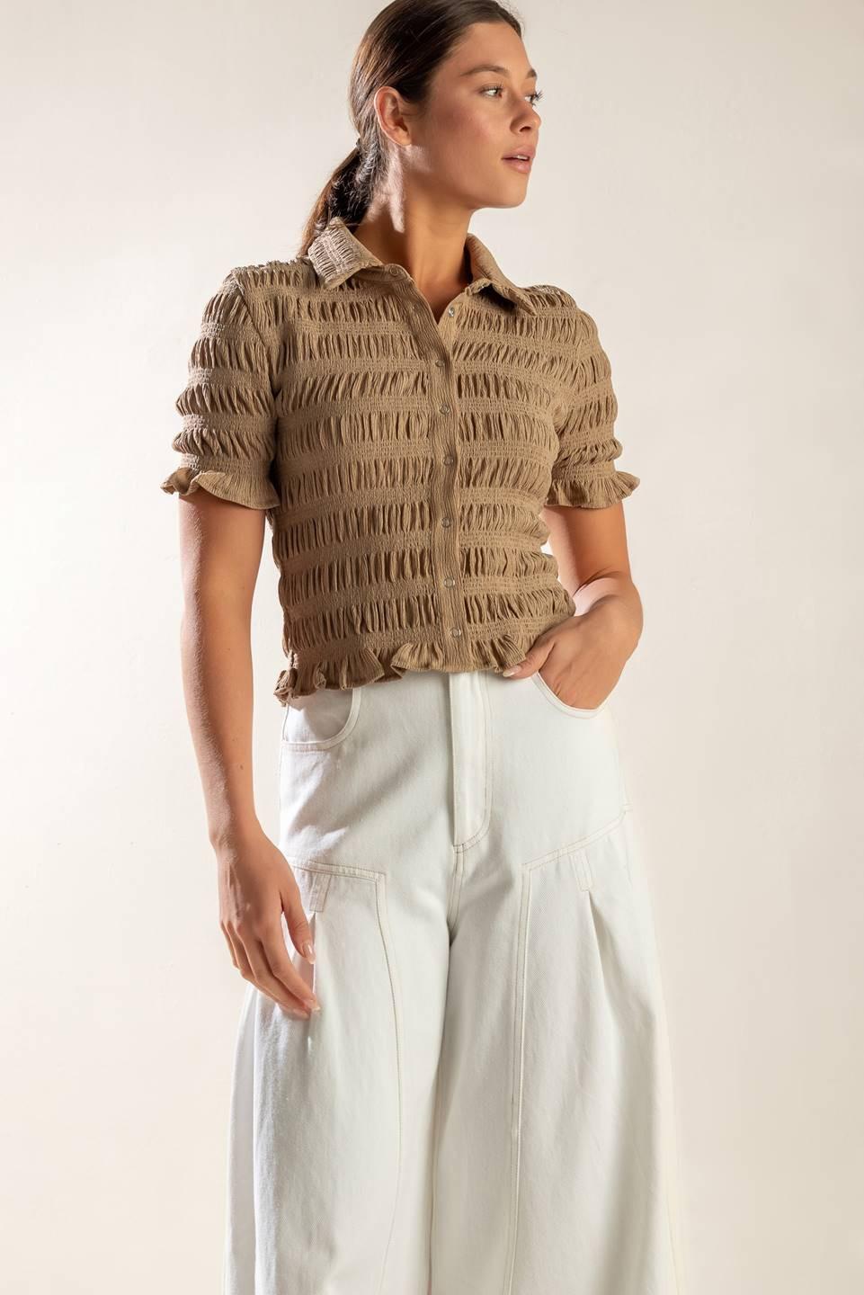 PICNIC AT SUNSET WOVEN TOP Flying Tomato