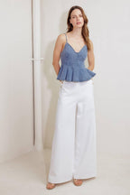 SANDY WALTZ LIGHT DENIM CAMI TOP Flying Tomato