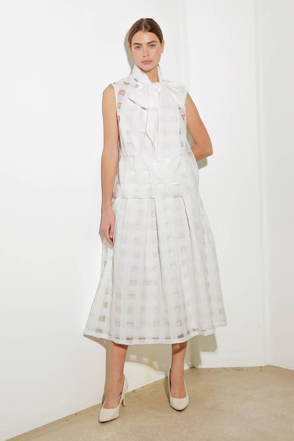 LIVE FOR US WHITE WOVEN ORGANZA TOP Flying Tomato