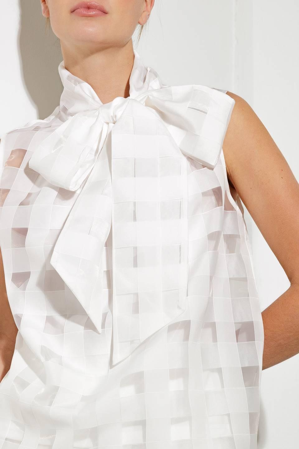 LIVE FOR US WHITE WOVEN ORGANZA TOP Flying Tomato