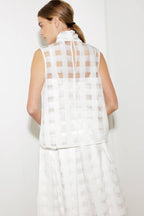 LIVE FOR US WHITE WOVEN ORGANZA TOP Flying Tomato