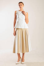 FIRST DATE WHITE WOVEN TOP Flying Tomato