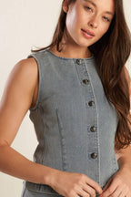 DAISY DATE DENIM VEST Flying Tomato