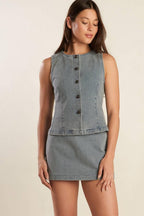 DAISY DATE DENIM VEST Flying Tomato