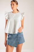 MEMORIES IN FOCUS WHITE WOVEN TOP Flying Tomato