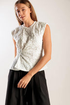 HIDDEN SMILES WHITE WOVEN LACE TOP Flying Tomato