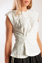HIDDEN SMILES WHITE WOVEN LACE TOP Flying Tomato