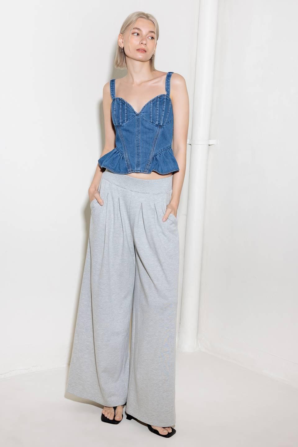 WHISPER SOFTLY BLUE DENIM TOP Flying Tomato