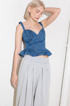 WHISPER SOFTLY BLUE DENIM TOP Flying Tomato