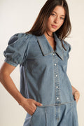 ETERNAL SUNSHINE CHAMBRAY DENIM TOP Flying Tomato