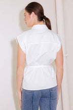 ON CLOUD NINE WHITE WOVEN TOP Flying Tomato