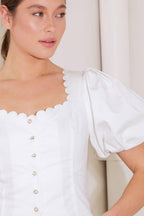 NEVER ORDINARY WHITE WOVEN TOP Flying Tomato