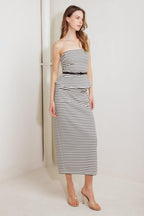 WINDING PATH STRIPED WOVEN TUBE TOP Flying Tomato