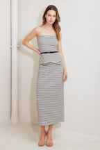 WINDING PATH STRIPED WOVEN TUBE TOP Flying Tomato