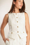 THINK LATER WOVEN LACE VEST Flying Tomato