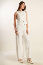 THINK LATER WOVEN LACE VEST Flying Tomato