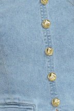 ANGEL WINGS AND CHAMOMILE DENIM TOP Flying Tomato