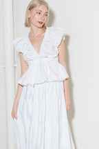 SLOW DOWN IN WHITE WOVEN TOP Flying Tomato