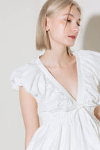 SLOW DOWN IN WHITE WOVEN TOP Flying Tomato