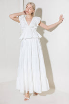 SLOW DOWN IN WHITE WOVEN TOP Flying Tomato