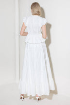 SLOW DOWN IN WHITE WOVEN TOP Flying Tomato
