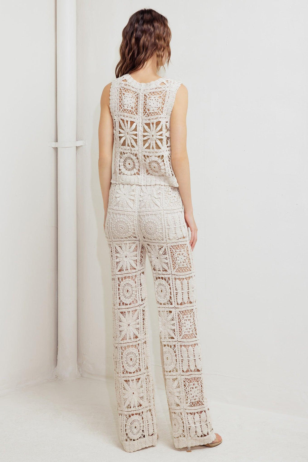COASTAL BREEZE CROCHET VEST AND PANT SET Flying Tomato