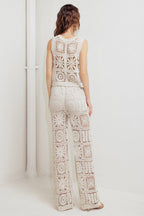 COASTAL BREEZE CROCHET VEST AND PANT SET Flying Tomato