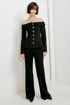 MODERN FLOW BLACK WOVEN TOP Flying Tomato