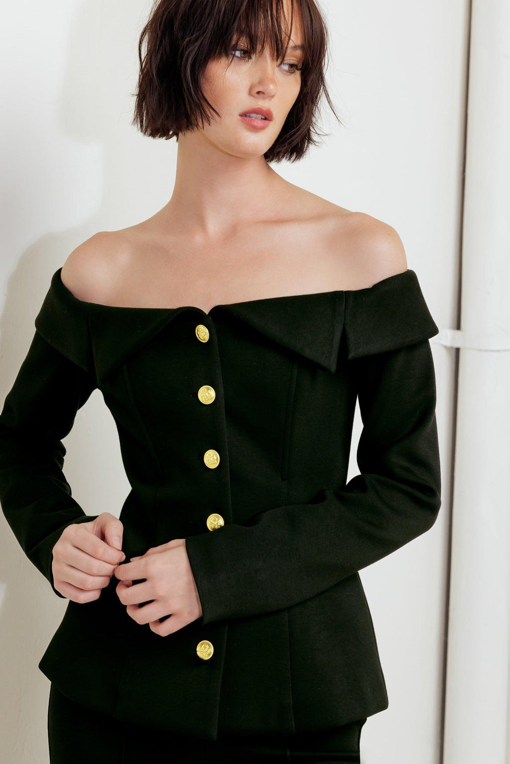 MODERN FLOW BLACK WOVEN TOP Flying Tomato