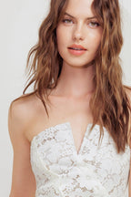CHANTILLY FLAIR WOVEN LACE TUBE TOP Flying Tomato