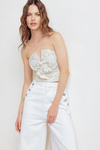 CHANTILLY FLAIR WOVEN LACE TUBE TOP Flying Tomato