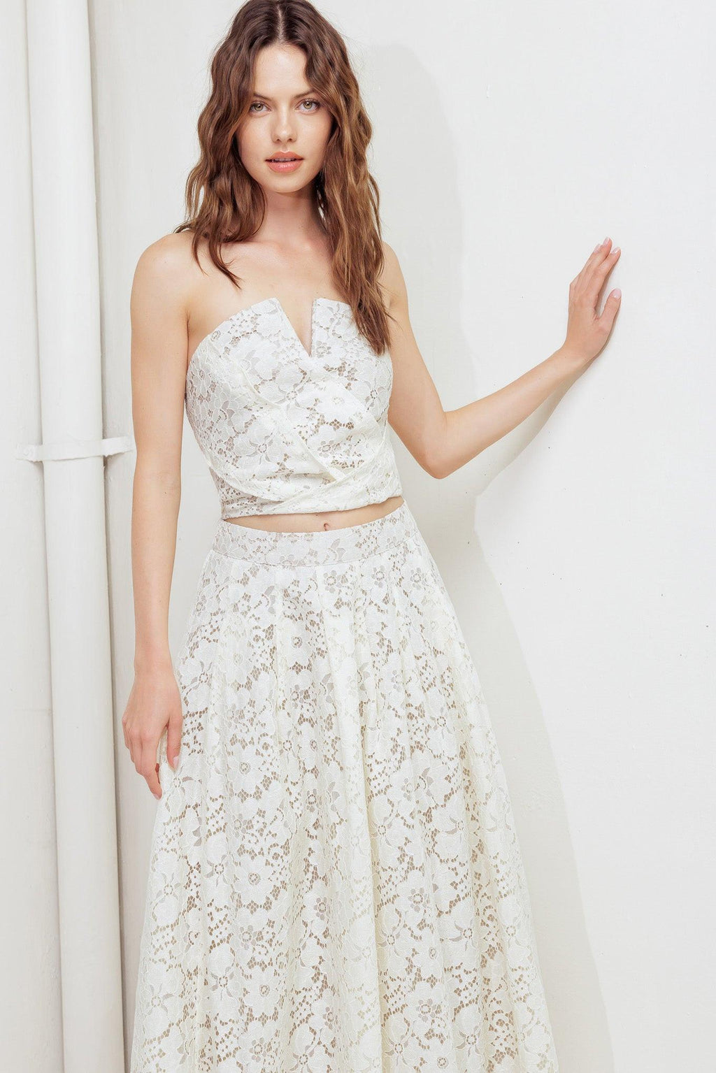 CHANTILLY FLAIR WOVEN LACE TUBE TOP Flying Tomato