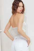 CHANTILLY FLAIR WOVEN LACE TUBE TOP Flying Tomato