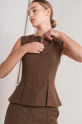 MONDAY FLOW BROWN WOVEN TOP Flying Tomato