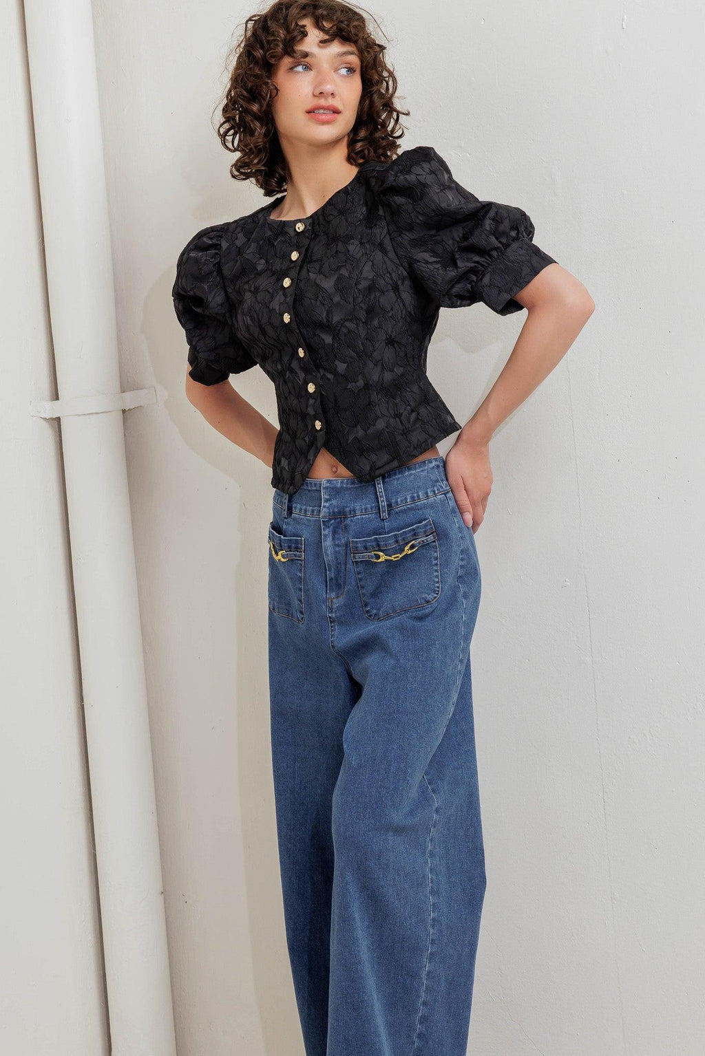 QUIET LUXE ROMANCE WOVEN TOP Flying Tomato