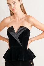 MIDNIGHT VELVET FLARE TOP Flying Tomato
