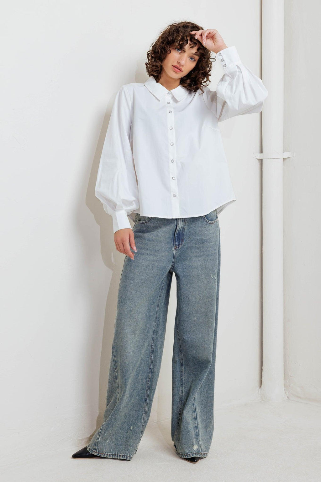 WHITE NOISE SOLID WOVEN TOP Flying Tomato
