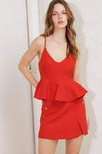 MELTED MARSHMALLOW RED WOVEN CAMI TOP Flying Tomato