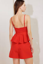 MELTED MARSHMALLOW RED WOVEN CAMI TOP Flying Tomato
