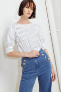 COCOON HOUR WHITE WOVEN TOP Flying Tomato