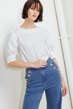 COCOON HOUR WHITE WOVEN TOP Flying Tomato