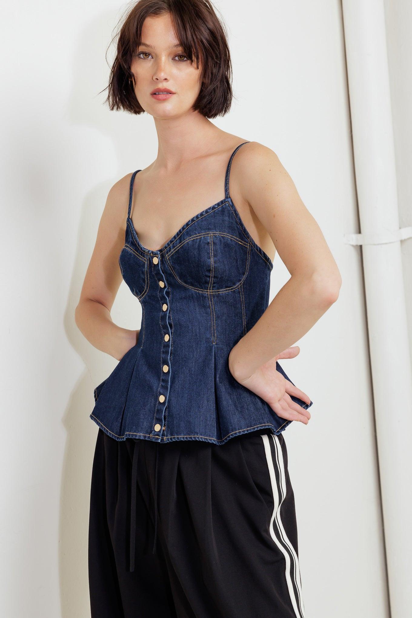 SILENT AUTHORITY DENIM CAMI TOP Flying Tomato