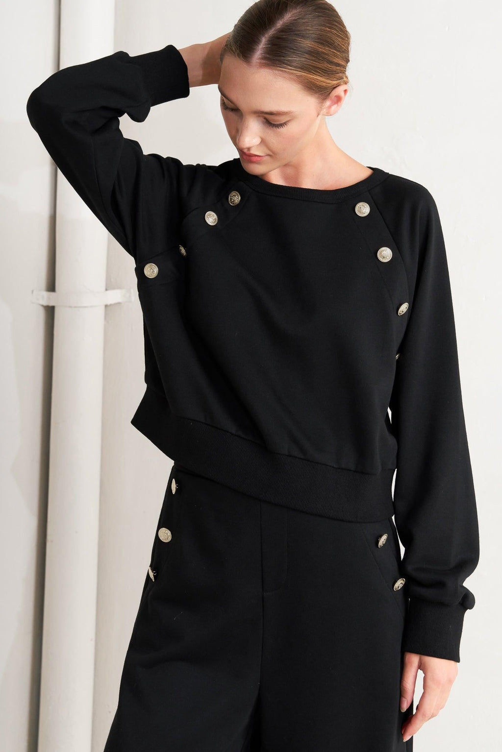 BLACK REGIMENT WOVEN TOP Flying Tomato