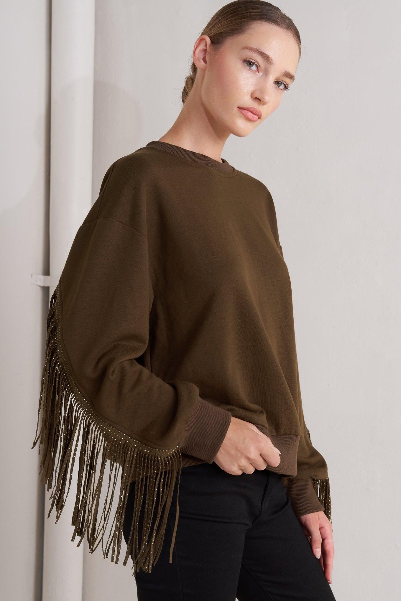 FRINGE CITY PULLOVER KNIT TOP Flying Tomato